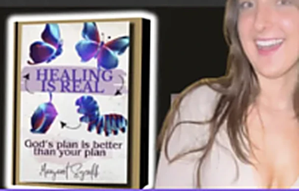 Client with her published book